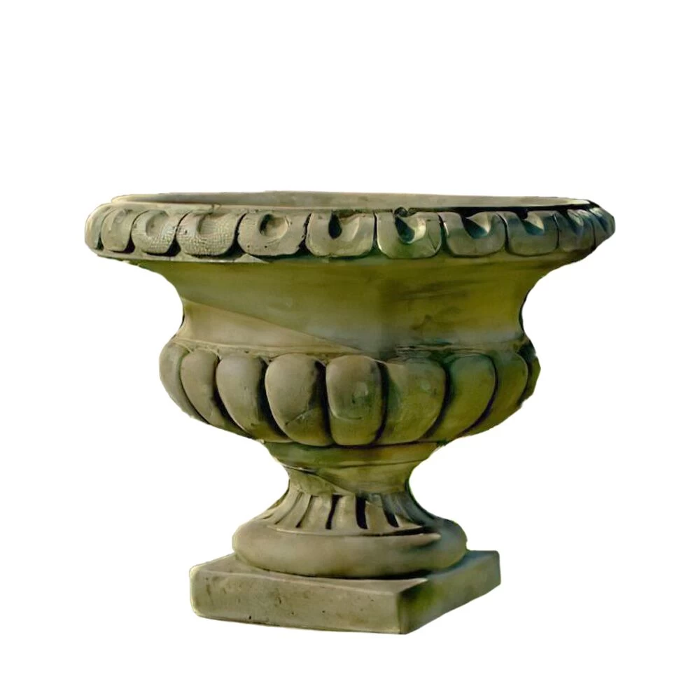 Runder Steinguss Pflanztopf Für Den Garten - Klassisches Design - Larissa 1 Runder Steinguss Pflanztopf Für Den Garten - Klassisches Design - Larissa