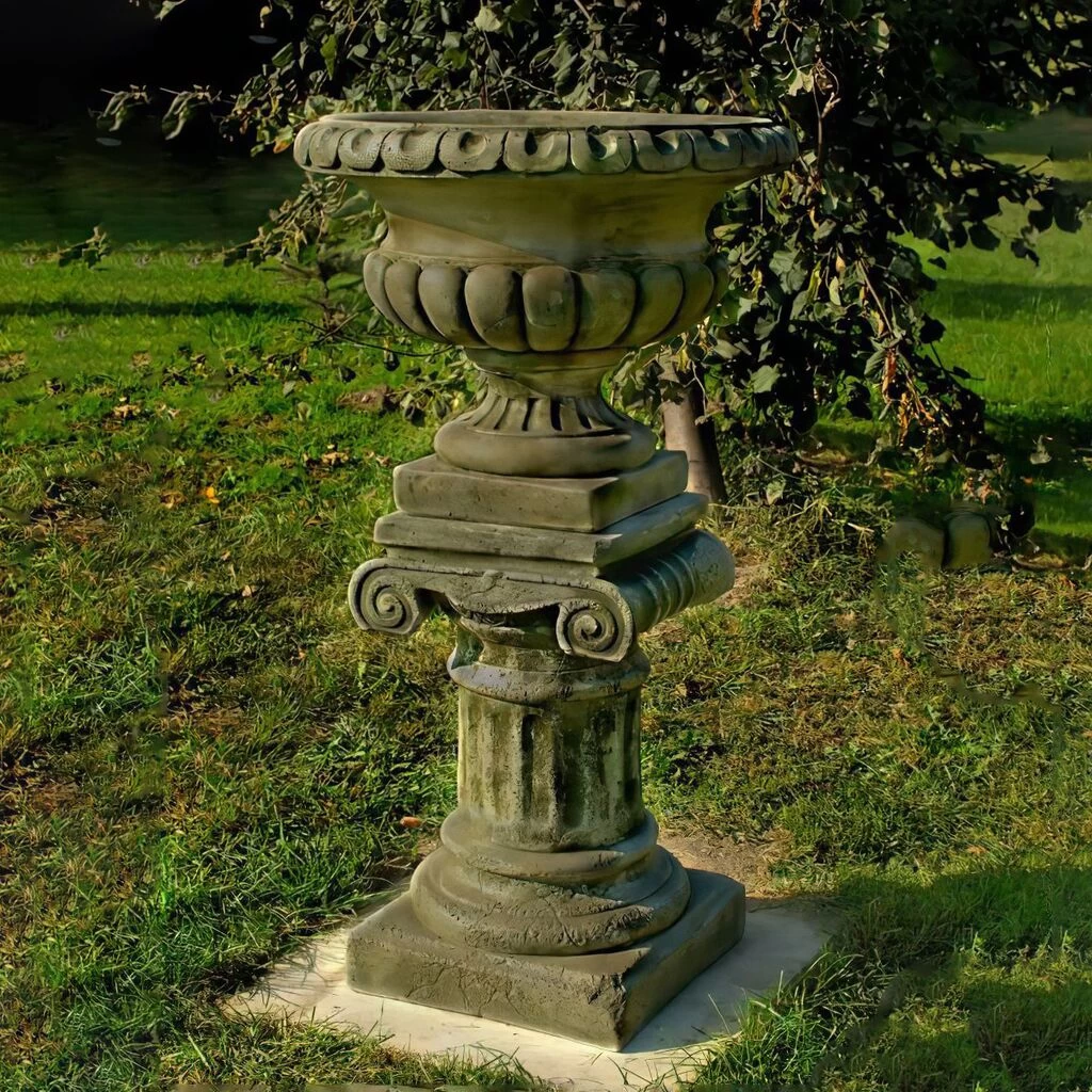 Runder Steinguss Pflanztopf Für Den Garten - Klassisches Design - Larissa 2 Runder Steinguss Pflanztopf Für Den Garten - Klassisches Design - Larissa – Bild 2