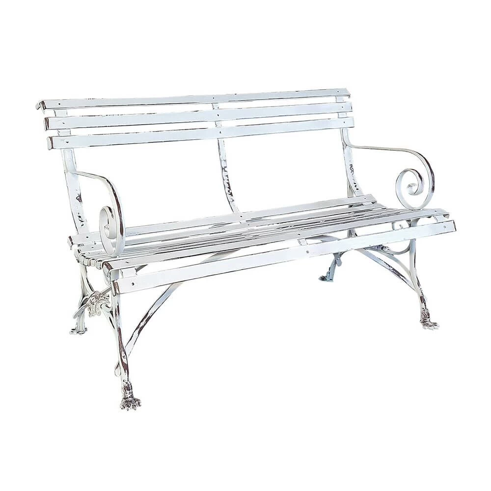 Rustikale 2-Sitzer Gartenbank Aus Schmiedeeisen - Louan 1 Rustikale 2-Sitzer Gartenbank Aus Schmiedeeisen - Louan