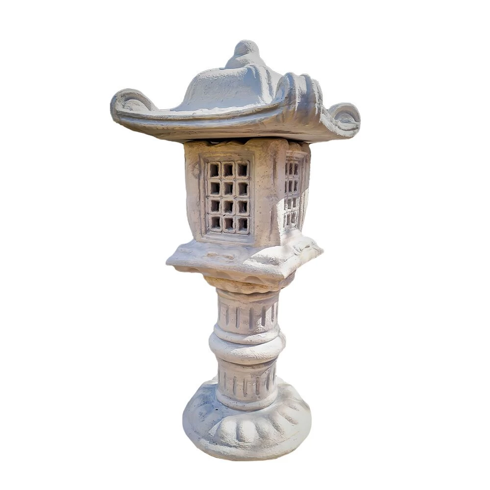 Säulen Leuchte Im Japanischen Design Aus Steinguss - Euricius 1 Säulen Leuchte Im Japanischen Design Aus Steinguss - Euricius