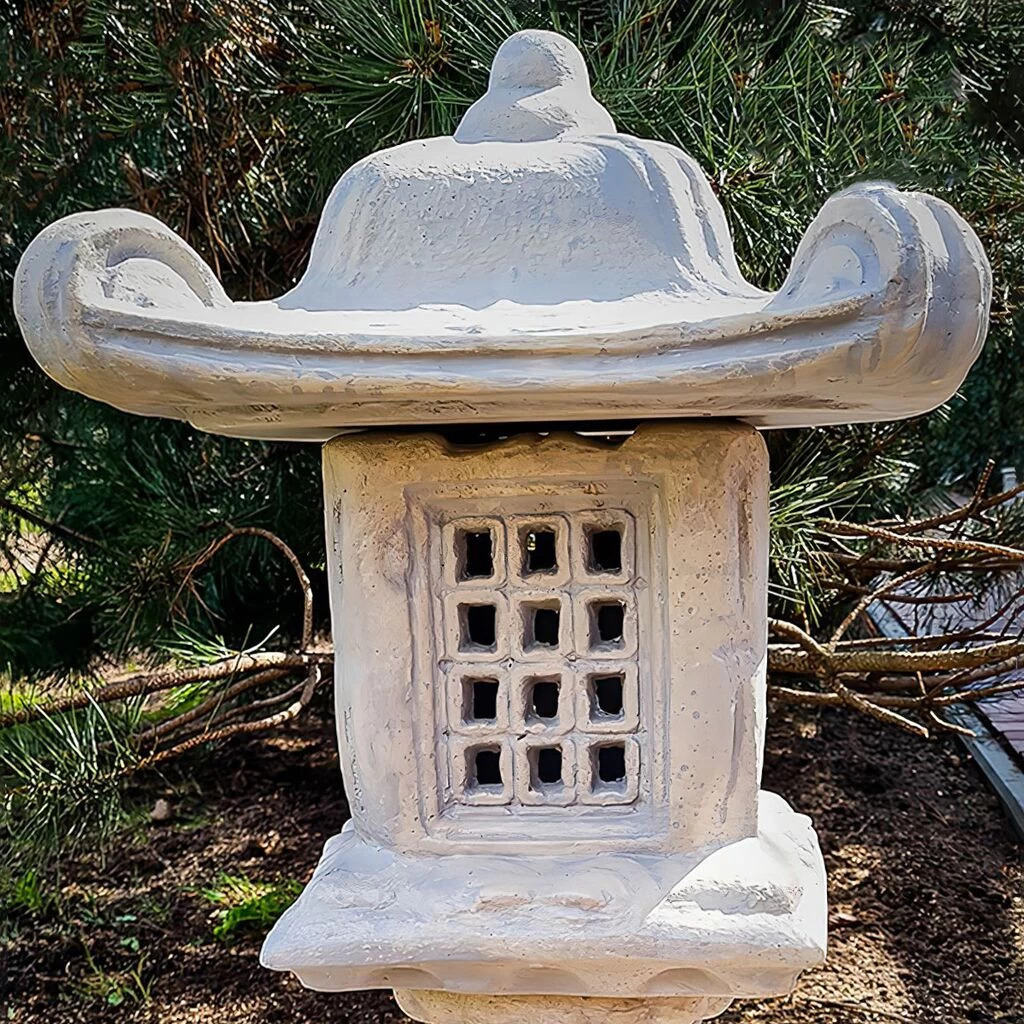 Säulen Leuchte Im Japanischen Design Aus Steinguss - Euricius 2 Säulen Leuchte Im Japanischen Design Aus Steinguss - Euricius – Bild 2