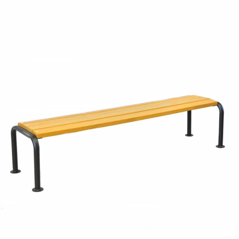 Schlichte Gartenbank Aus Metall Und Holz Ohne Rückenlehne - Gefion 1 Schlichte Gartenbank Aus Metall Und Holz Ohne Rückenlehne - Gefion