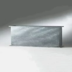 Schmales Pflanzgefäß Aus Metall - Niedrig - Grau & Rost - Primona