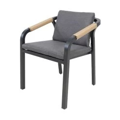 Schwarz-brauner Stapelstuhl Aus Aluminium Mit Geflecht - Promin