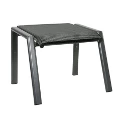 Schwarz-graue Fußbank Aus Aluminium Und Textylen - Hocker Wolano