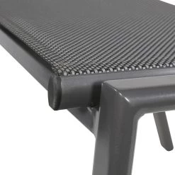 Schwarz-graue Fußbank Aus Aluminium Und Textylen - Hocker Wolano -Gartenwelt Geschaft schwarz graue fussbank aus aluminium und textylen hocker wolano3