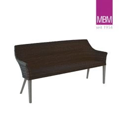Schwarze 3-Sitzer Gartenbank Von MBM - Resysta & Kunststoffgeflecht - Gartenbank Tortuga