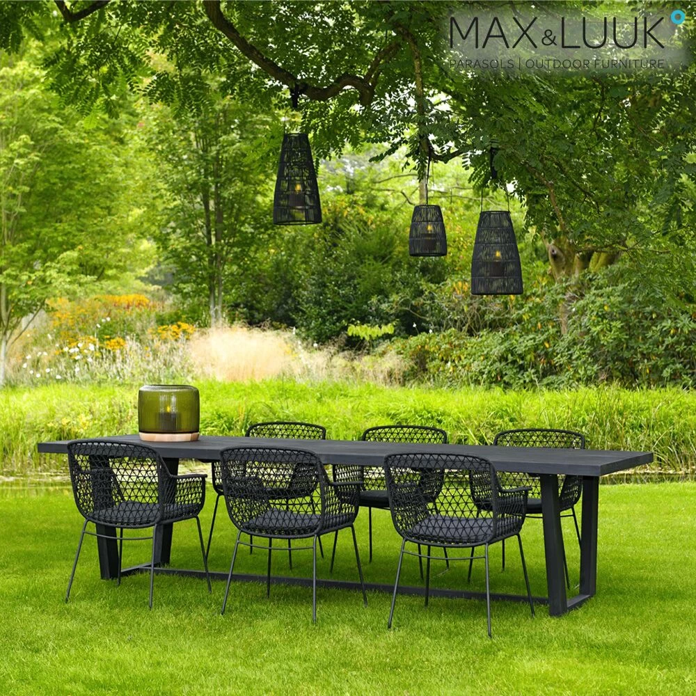 Schwarze Outdoor Leuchte Zum Hängen Oder Aufstellen Mit Glas-Kerzenhalter - Max & Luuk - Mace Laterne 2 Schwarze Outdoor Leuchte Zum Hängen Oder Aufstellen Mit Glas-Kerzenhalter - Max & Luuk - Mace Laterne – Bild 2