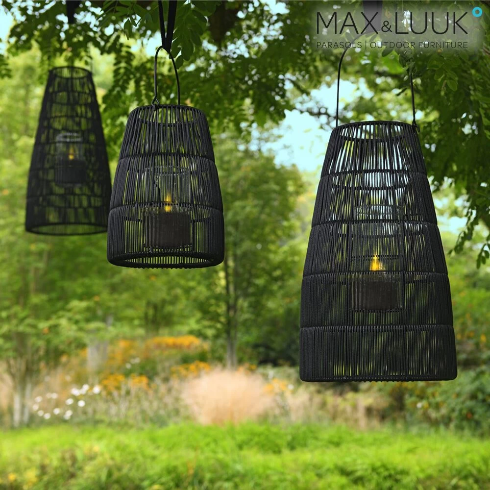 Schwarze Outdoor Leuchte Zum Hängen Oder Aufstellen Mit Glas-Kerzenhalter - Max & Luuk - Mace Laterne 3 Schwarze Outdoor Leuchte Zum Hängen Oder Aufstellen Mit Glas-Kerzenhalter - Max & Luuk - Mace Laterne – Bild 3