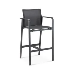 Schwarzer Barhocker Hoch Mit Alu Und Ergotex - Spirabilis Barhocker