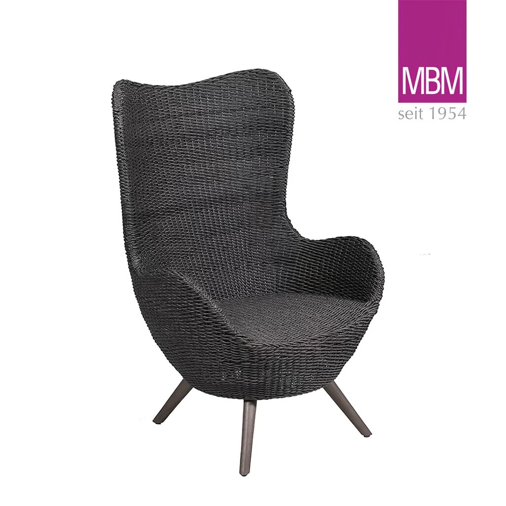 Schwarzer Gartensessel Aus Resysta Und Mirotex Twist Von MBM - Sessel Ocean 1 Schwarzer Gartensessel Aus Resysta Und Mirotex Twist Von MBM - Sessel Ocean