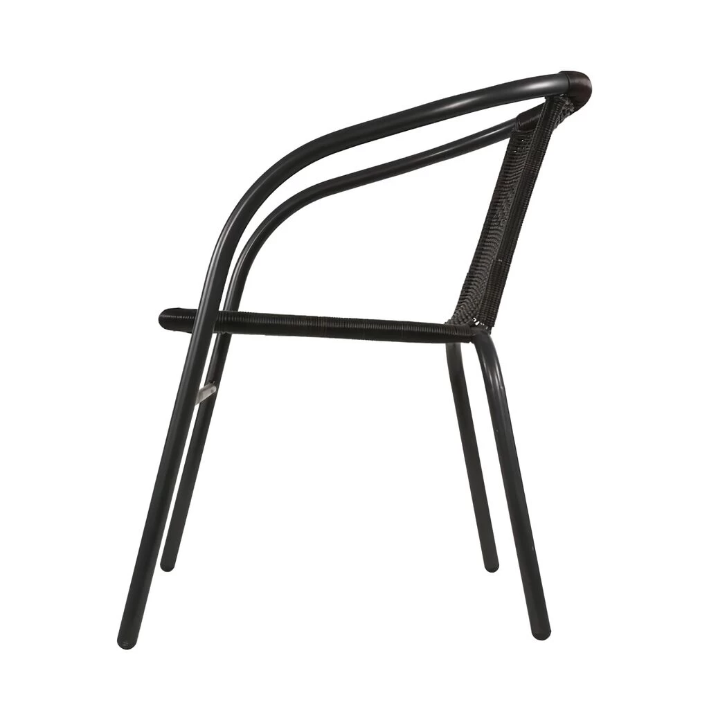 Schwarzer Metallstuhl Stapelbar Für Draußen - Gartenstuhl Nerano 3 Schwarzer Metallstuhl Stapelbar Für Draußen - Gartenstuhl Nerano – Bild 3