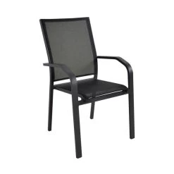 Schwarzer Outdoor Stapelstuhl Aus Aluminium - Stapelstuhl Urma