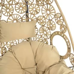 Schwingsessel Mit Polster In Beige - Floral - Schwingsessel Flora -Gartenwelt Geschaft schwingsessel mit polster in beige floral schwingsessel flora5