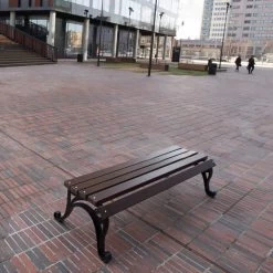 Stadtmobiliar Bank Aus Holz Und Gusseisen - Ohne Rückenlehne - Eldrid