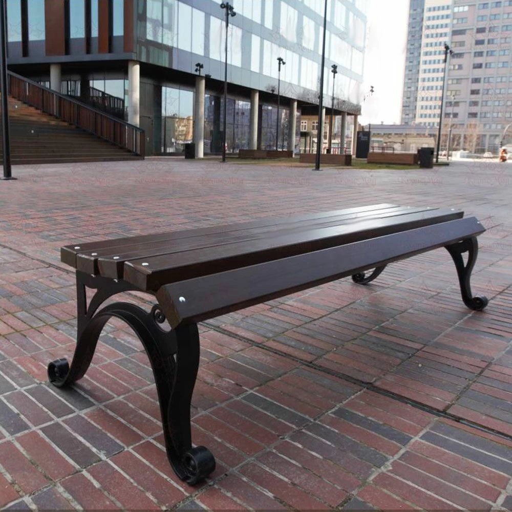Stadtmobiliar Bank Aus Holz Und Gusseisen - Ohne Rückenlehne - Eldrid 2 Stadtmobiliar Bank Aus Holz Und Gusseisen - Ohne Rückenlehne - Eldrid – Bild 2