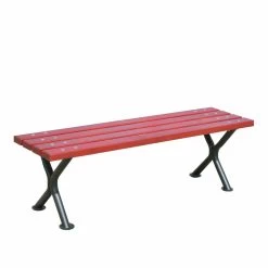 Stadtmobiliar Parkbank Aus Metall Und Holz Ohne Rückenlehne - Frowe
