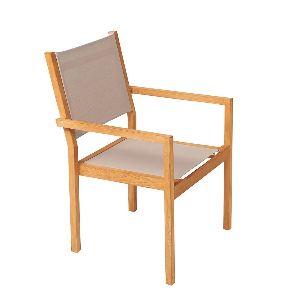 Stapelbarer Gartenstuhl Aus Teakholz & Textilene - Harriett Stapelstuhl 1 Stapelbarer Gartenstuhl Aus Teakholz & Textilene - Harriett Stapelstuhl