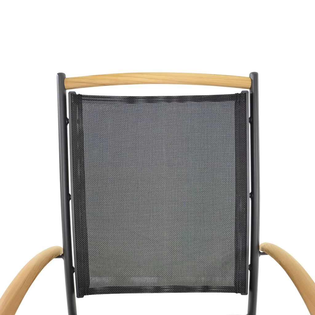 Stapelbarer Stuhl Mit Teakholz In Anthrazit - Stuhl Minzo 3 Stapelbarer Stuhl Mit Teakholz In Anthrazit - Stuhl Minzo – Bild 3