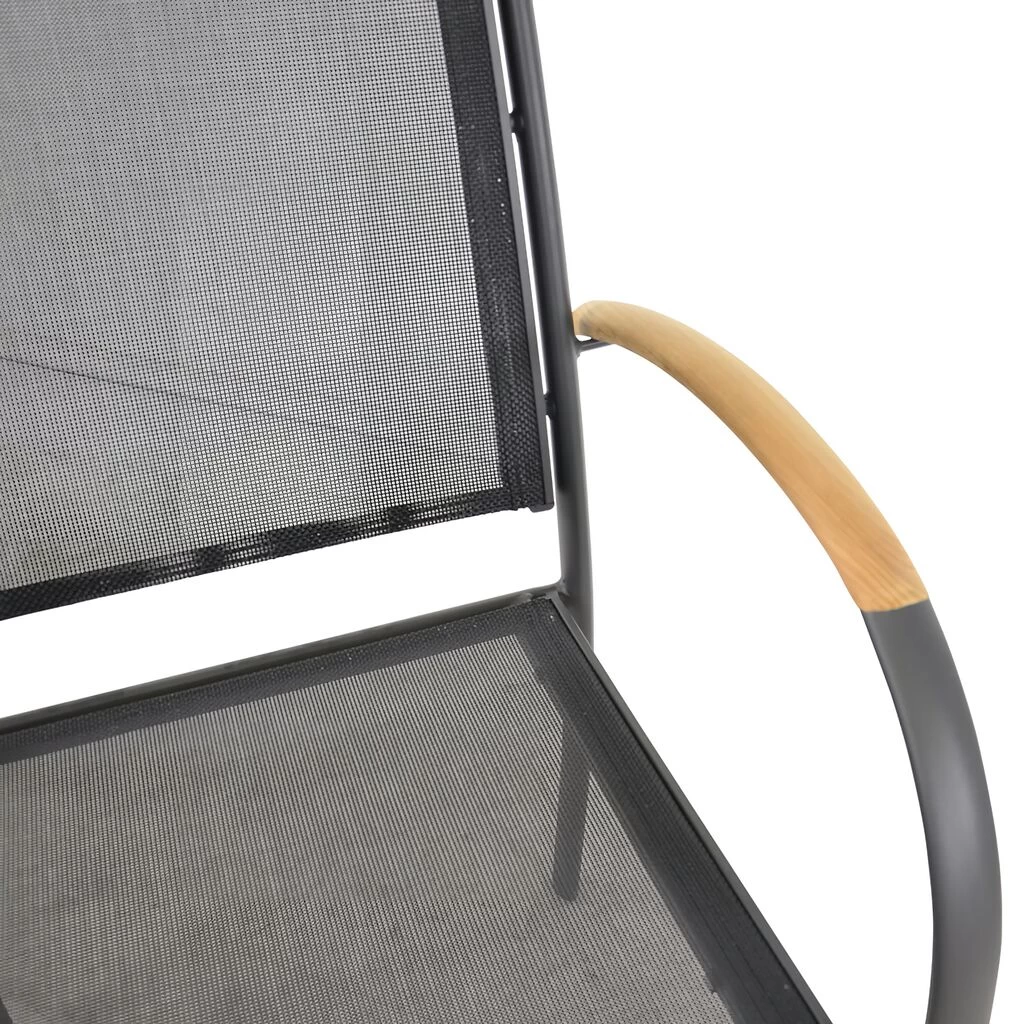 Stapelbarer Stuhl Mit Teakholz In Anthrazit - Stuhl Minzo 4 Stapelbarer Stuhl Mit Teakholz In Anthrazit - Stuhl Minzo – Bild 4