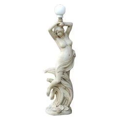 Steinguss Dekoskulptur - Frauen Aktfigur Mit Gartenleuchte - Anastasia