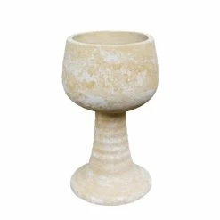Steinguss Gartengefäß - Kelch Mit Stiel Für Pflanzen Und Blumen - Kalis