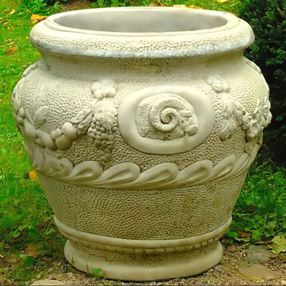 Steinguss Pflanzgefäß Mit Blumengirlande Und Widder- & Schweinekopf - Clia 2 Steinguss Pflanzgefäß Mit Blumengirlande Und Widder- & Schweinekopf - Clia – Bild 2