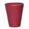 Steinzeug Pflanztopf Für Draußen - Winterfest - Rund - Rot - Amphiro Rubis