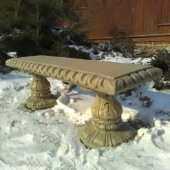 Stilvolle 2-Sitzer Steinguss Bank Für Den Garten - Reich Verziert - Sotiria