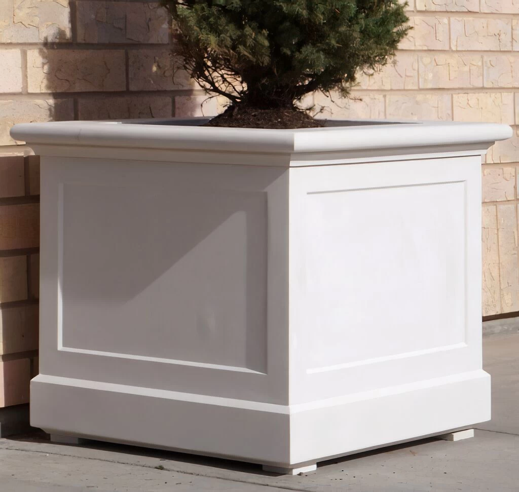 Stilvolles Pflanzgefäß Groß Quadratisch - Coraline 1 Stilvolles Pflanzgefäß Groß Quadratisch - Coraline