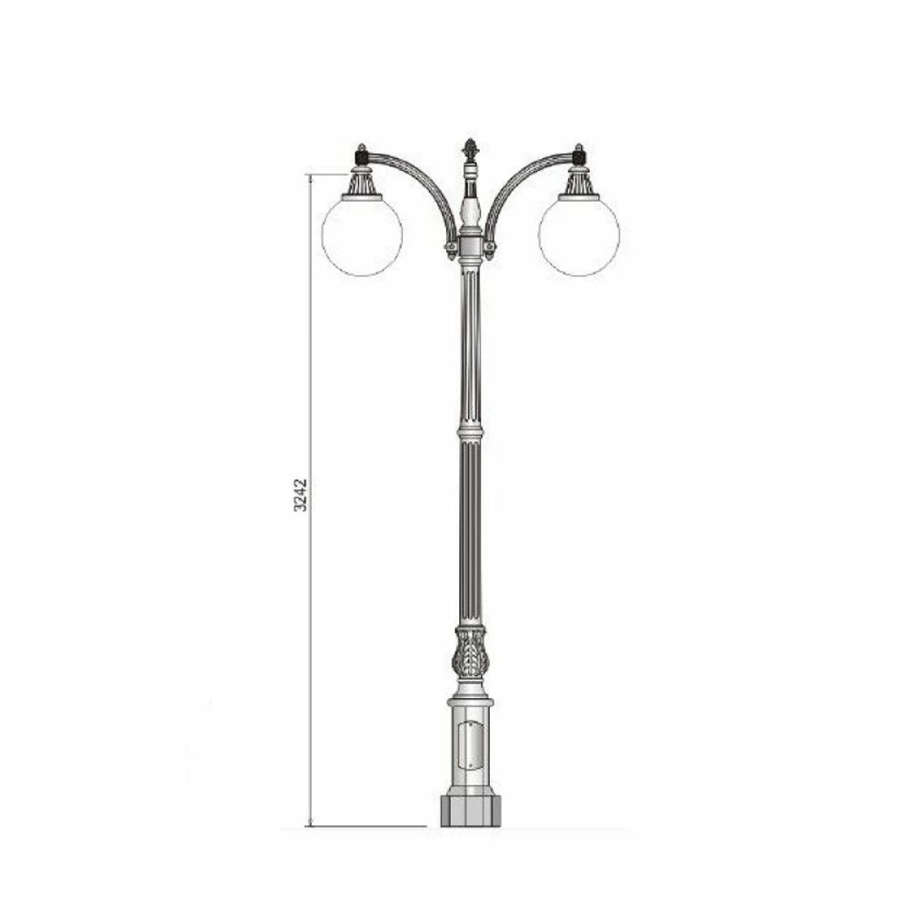 Straßenbeleuchtung - Kandelaber Aus Gusseisen Mit Kugel-Lampen - Ulfur 2 Straßenbeleuchtung - Kandelaber Aus Gusseisen Mit Kugel-Lampen - Ulfur – Bild 2