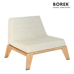 Teak Loungesessel Für Den Garten Mit Polster Und Rollen Von Borek - Hybrid Loungechair