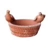 Terrakotta Korbgeflecht - Pflanzgefäß Mit Tauben - Cestino