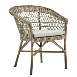 Von Hand Geflochtener Gartenstuhl In Antikgrau - Gartenstuhl Ivar