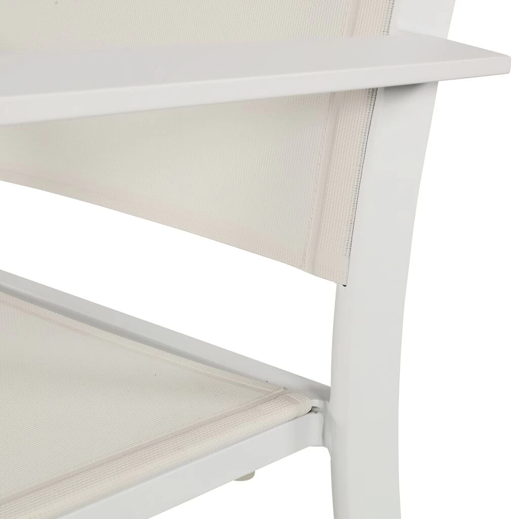 Weißer Aluminium Garten Stapelstuhl Mit Textylen-Sitzfläche - Kruno 2 Weißer Aluminium Garten Stapelstuhl Mit Textylen-Sitzfläche - Kruno – Bild 2