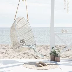 Weißer Outdoor Hängesessel Aus Aluminium Mit Seil - Hängesessel Erla -Gartenwelt Geschaft weisser outdoor haengesessel aus aluminium mit seil haengesessel erla5