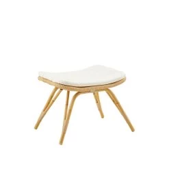 Wetterbeständige Fuß Bank In Hellbraun Aus Alu Rattan - Fußbank Elina