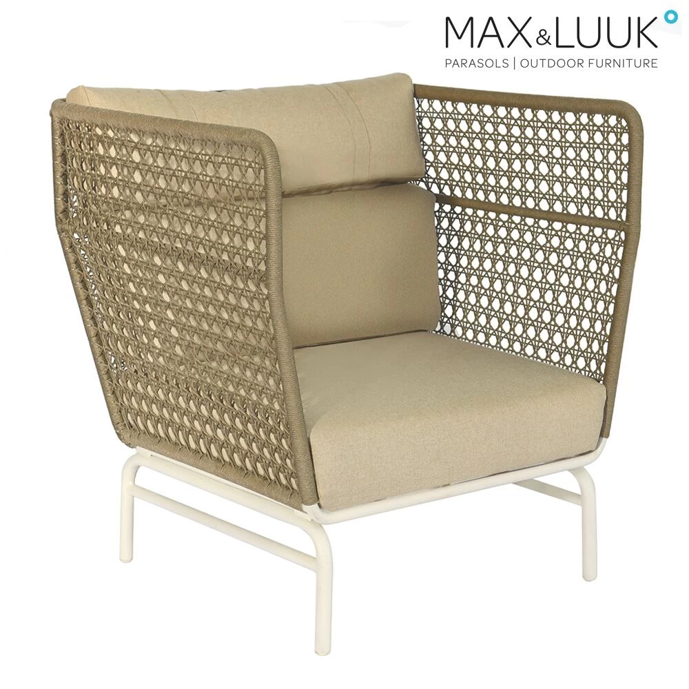 Wetterbeständiger Retro Gartenstuhl Mit Armlehnen Und Polstern - Max & Luuk - Jane Gartensessel 1 Wetterbeständiger Retro Gartenstuhl Mit Armlehnen Und Polstern - Max & Luuk - Jane Gartensessel