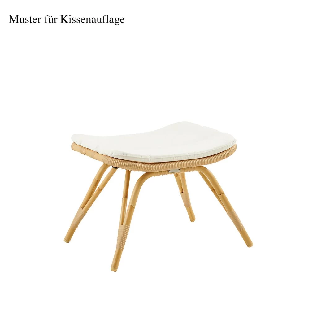 Wetterfeste Fußbank In Weiß Mit Rattan-Look - Fußbank Elina 3 Wetterfeste Fußbank In Weiß Mit Rattan-Look - Fußbank Elina – Bild 3