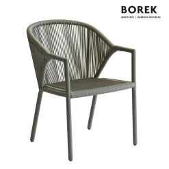 Wetterfester Borek Gartenstuhl In Grau Aus Aluminium - Madeira Stuhl