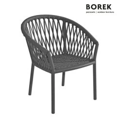 Wetterfester Borek Gartenstuhl Mit Aluminiumgestell In Anthrazit - Majinto Gartenstuhl