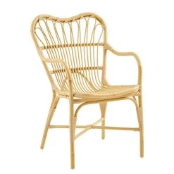 Wetterfester Holzfarbener Gartensessel In Rattanoptik - Gartenstuhl Finja