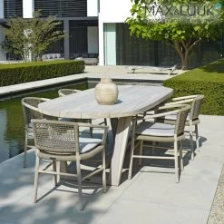 Wetterfester Teakholz Stuhl Mit Geflecht Von Max & Luuk - Kevin Stuhl -Gartenwelt Geschaft wetterfester teakholz stuhl mit geflecht von max luuk kevin stuhl4