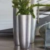XXL Indoor Pflanzgefäß - Polystone - Silber - Mit Einsatz - Alemee