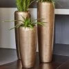 XXL Indoor Vase Mit Einsatz - Polystone - Bronze - Rund - Amanuel