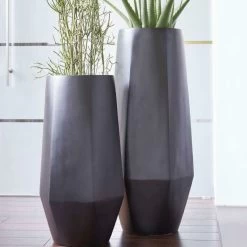 XXL Pflanzvase Mit Einsatz - Polystone - Schwarz - Modern - Ivie