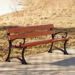 Zeitlose Parkbank Aus Holz Und Gusseisen Mit Lehnen - Silla