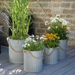 Zink Kübel Als Deko- Und Pflanzgefäß - 4er Set - Huelva