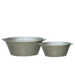 Zinkwanne Als Deko- Und Pflanzgefäß - 2er Set - Almeria